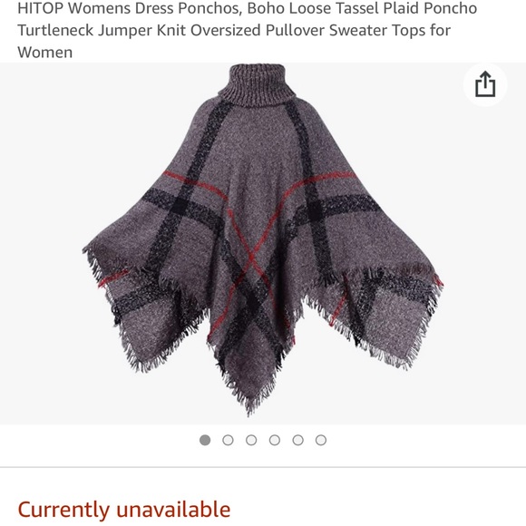 Cowl Neck Poncho - Picture 3 of 6